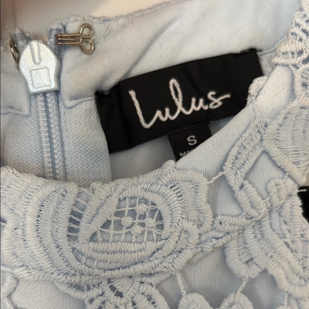 Lulus Love Poem Light Blue Lace Mini Dress - Picture 4 of 4